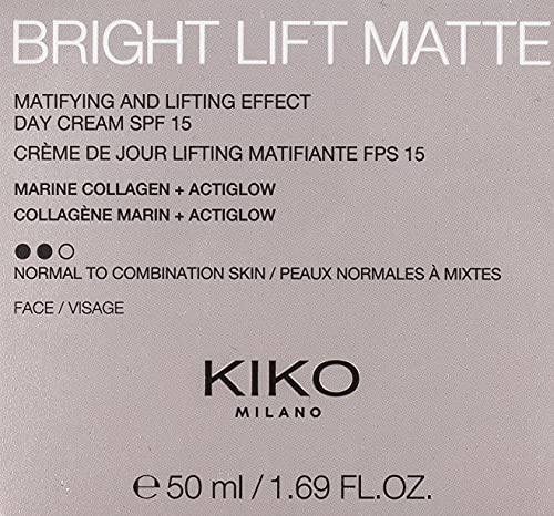 KIKO Milano Bright Lift Matte | Crema de día efecto lifting matificante con colágeno marino - SPF 15