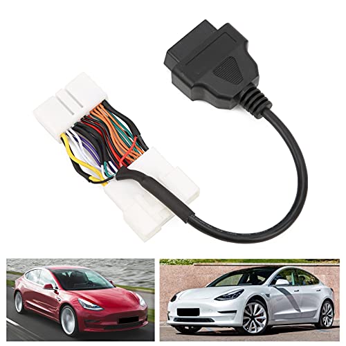 KIMISS Cable de diagnóstico Adaptador, reemplazo de arnés de Conector de Cable de diagnóstico OBD2 de 26 Pines para Model 3 Model Y después de enero de 2019