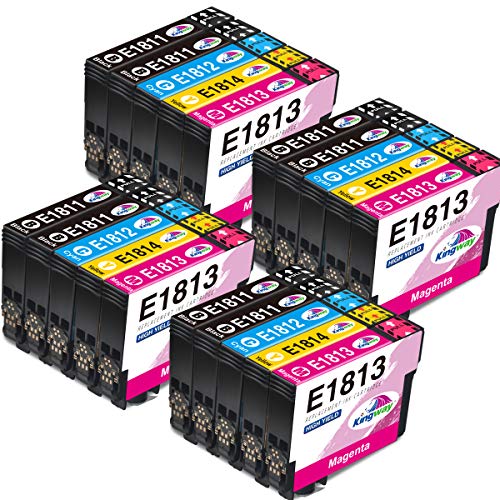 Kingway 18XL Cartuchos de Tinta Reemplazo para Epson 18XL para Epson Expression Home XP-322 XP-215 XP-205 XP-225 XP-305 XP-325 XP-422 XP-405 XP-415 XP-425 XP-315 XP-312 XP -425 XP-412 (20 Pack)