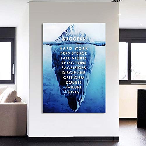 KKJJ Moderna Cuadro Decorativo Canvas Imprimir Imagen Iceberg Lienzo Motivacional Póster Abstractos En Lienzo, Un Gran Regalo para Sus Amigos Y Familiares, Sin Marco,45 * 60CM