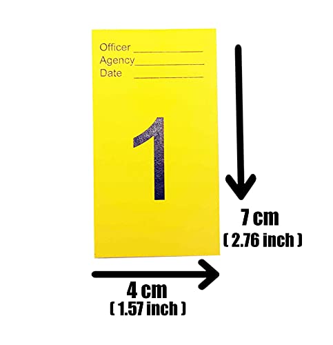 Kobe1 Police Line Do Not Cross - Cinta de barrera (6 m), bolsa de colección de evidencia (1 unidad), marcadores de evidencia fotográfica, marcos, tiendas de campaña. Tarjetas 1-10 (7 x 4 cm).
