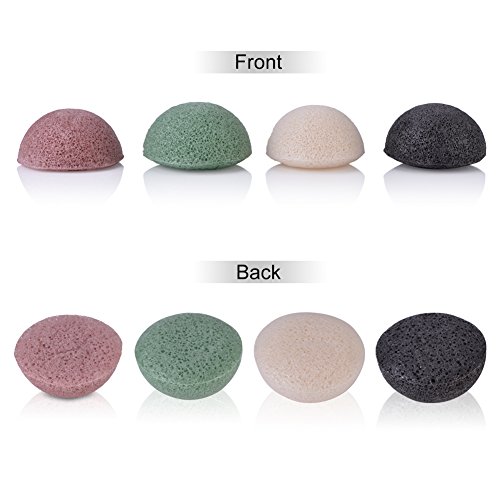 Konjac - Esponjas faciales, exfoliación suave, exfoliante natural, juego de esponjas faciales orgánicas para una limpieza facial suave y cuidado de la piel, seguras para pieles grasas, secas o mixtas