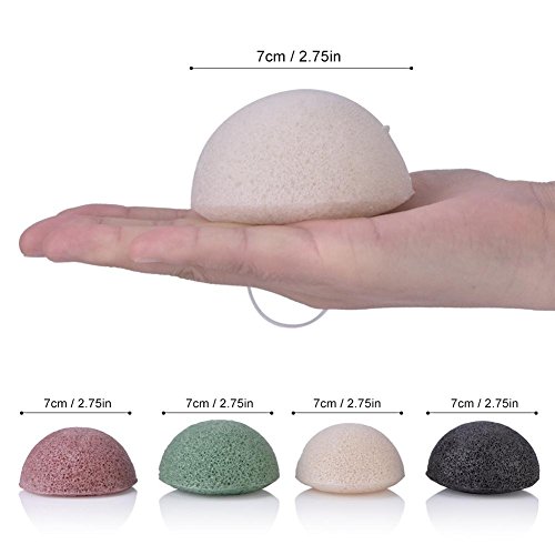 Konjac - Esponjas faciales, exfoliación suave, exfoliante natural, juego de esponjas faciales orgánicas para una limpieza facial suave y cuidado de la piel, seguras para pieles grasas, secas o mixtas