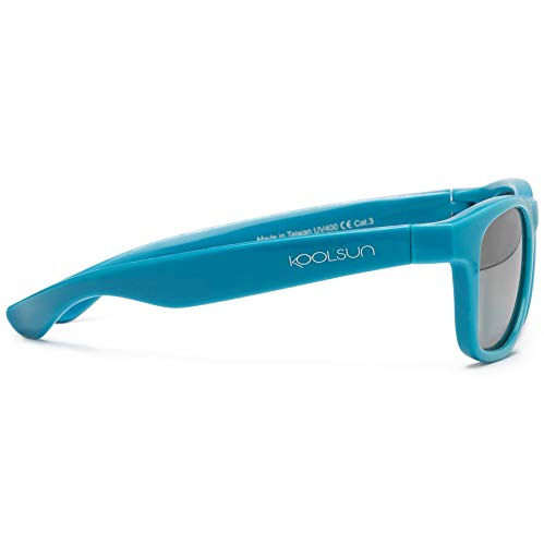 koolsun bebés y niños gafas de sol Wave Fashion, 100% protección UV, Azul, 3-10 años