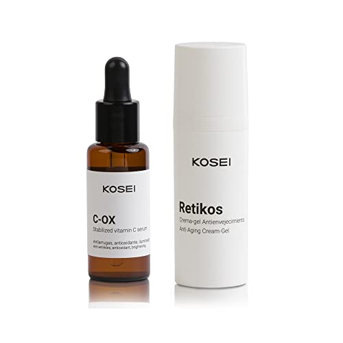 Kosei - Pack Nutrición - Retikos Crema Tratamiento Antiedad con Retinol 50 ml + C-OX Sérum Vitamina C 30 ml - Poder Cicatrizante - Efecto Antioxidante - Antimanchas - Unisex - Vegano