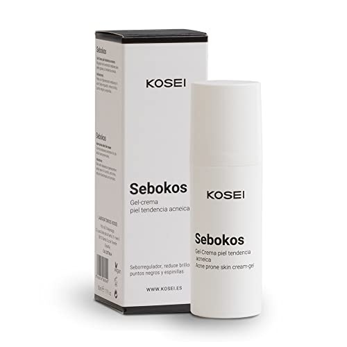 Kosei - Sebokos Gel/Crema para Pieles con Acné - 50 ml - Tratamiento para el Acné - Ideal para Pieles Grasas - Reduce Brillos, Puntos Negros y Rojeces - Sin Aceites - Unisex - Vegano