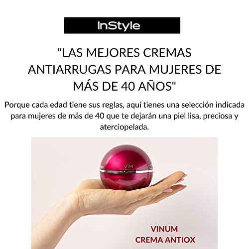 Kosei - VM Vinum - Crema Tratamiento Antiedad Antioxidante - 50 ml - Para todo Tipo de Pieles - Actúa contra los Radicales Libres y Agentes Externos - No contiene Grasas - Sin Colorantes - Vegano