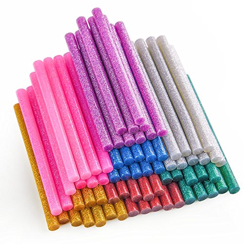 KUUQA 70 Unids Pegamento termofusible Glitter Hot Melt Pegamento Pegamento Adhesivo Sticks para DIY Art Craft 7 x 100mm