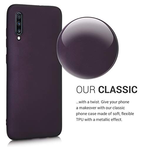 kwmobile Carcasa Compatible con Samsung Galaxy A70 - Funda de Silicona para móvil - Cover Trasero en Frambuesa metálico