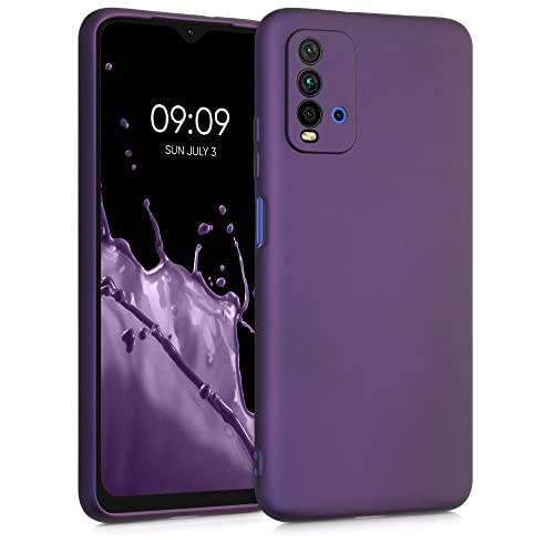 kwmobile Carcasa Compatible con Xiaomi Redmi 9T - Funda de Silicona para móvil - Cover Trasero en Frambuesa metálico