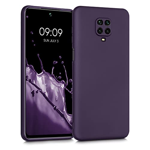 kwmobile Carcasa Compatible con Xiaomi Redmi Note 9S / 9 Pro / 9 Pro MAX - Funda de Silicona para móvil - Cover Trasero en Frambuesa metálico