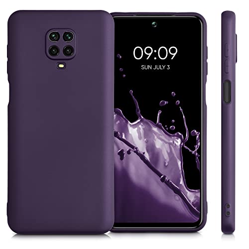 kwmobile Carcasa Compatible con Xiaomi Redmi Note 9S / 9 Pro / 9 Pro MAX - Funda de Silicona para móvil - Cover Trasero en Frambuesa metálico