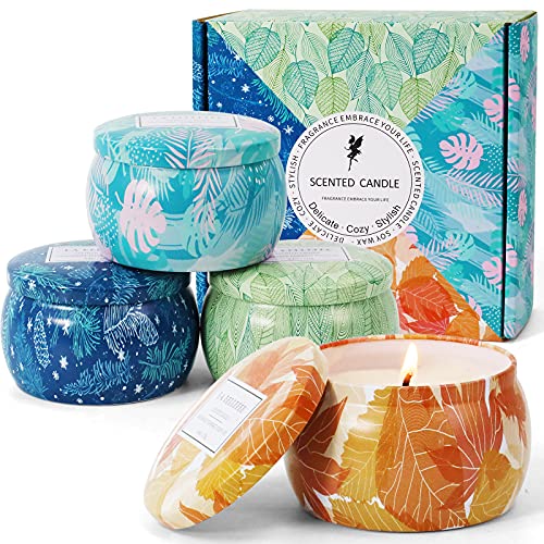 LA BELLEFÉE Velas Perfumadas Aromáticas Aromaterapia Cera de Soja Aroma Set de Velas Interior Regalo Cedro de Invierno Vegano Incluyendo una Tarjeta de Felicitación Adornos navidad