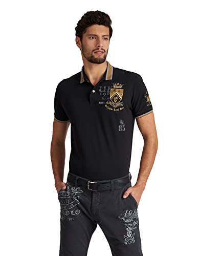 La Martina - Polo de algodón Corte Slim, Negro, Man, S