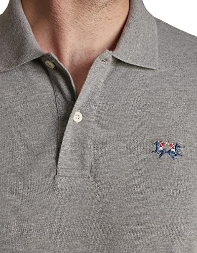 La Martina - Polo de Hombre Slim fit, Gris Brezo Medio, Man, XL