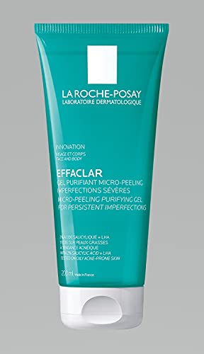 La Roche-Posay Effaclar Gel Purifican MICROPEELING TUBO 200ML PARA2, Estándar, Único, 200