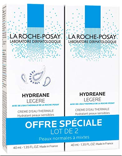 La Roche-Posay Hydreane - Crema ligera (2 unidades, 40 ml)