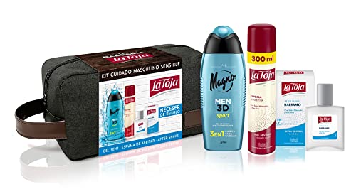 La Toja La Toja - Kit Cuidado Masculino Sensible - After Shave Bálsamo Clásico 100 Ml + Espuma Sensible 300 Ml + Gel Magno Men 3D Sport 400 Ml 800 g