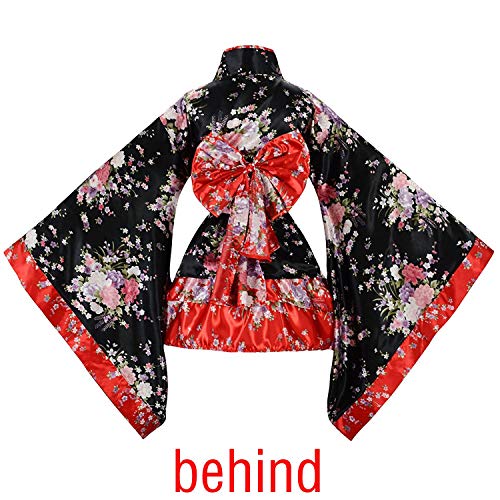 LABABE- Kimono japonés con diseño de flores de cerezo, algodón, Rojo, XX-Large