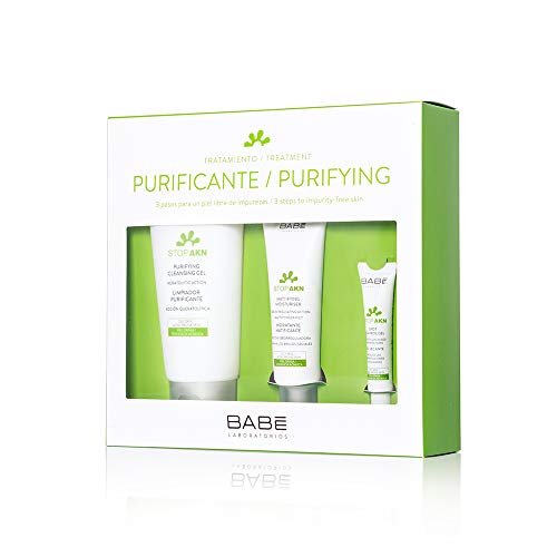 Laboratorios Babé | Cofre Tratamiento Purificante | Limpieza + Hidratación + Acción Localizada 58 ml | Tratamiento Completo Purificante en 3 Pasos | Limpiador Purificante | Matificante | Gel Secante