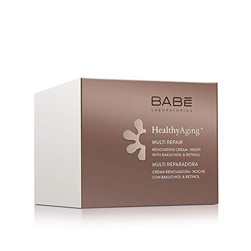 Laboratorios Babé - Multi Reparadora | HealthyAging+ | Crema Facial Hidratante De Noche Renovadora 50 ml | Nutritiva | Regeneradora | Aspecto Joven | Colágeno | Piel Sensible| Antiarrugas