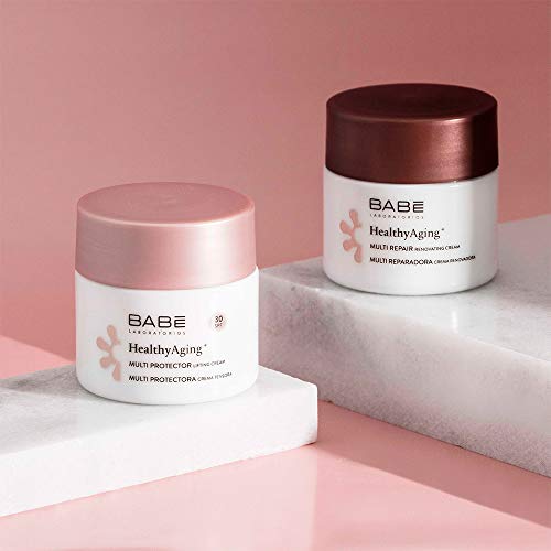 Laboratorios Babé - Multi Reparadora | HealthyAging+ | Crema Facial Hidratante De Noche Renovadora 50 ml | Nutritiva | Regeneradora | Aspecto Joven | Colágeno | Piel Sensible| Antiarrugas