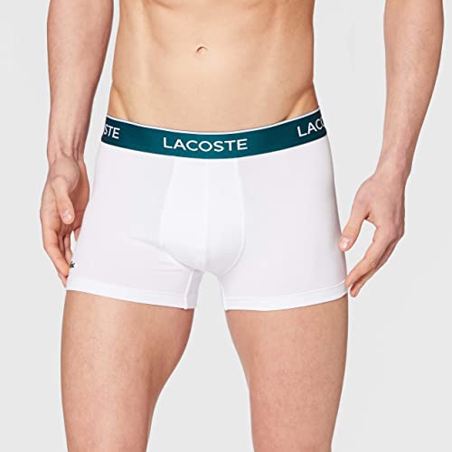 Lacoste 5H3389 Boxer Corto para Hombre, Noir/Blanc-Argent Chine, S (Pack de 3)