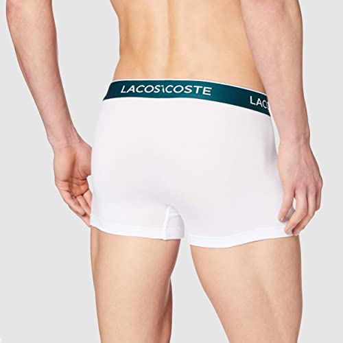 Lacoste 5H3389 Boxer Corto para Hombre, Noir/Blanc-Argent Chine, S (Pack de 3)