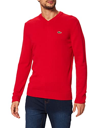 Lacoste AH1952 Suéter para Hombre, Rojo, S