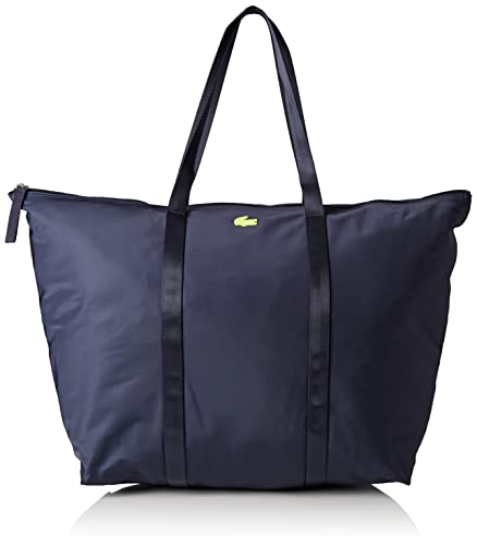 Lacoste NF3816YA, Bolsa de Compras Mujer, Marine 166 Jaune Fluo, Talla única