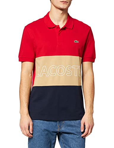 Lacoste YH7648 Polo, Rouge/Viennois-Marine, L para Hombre