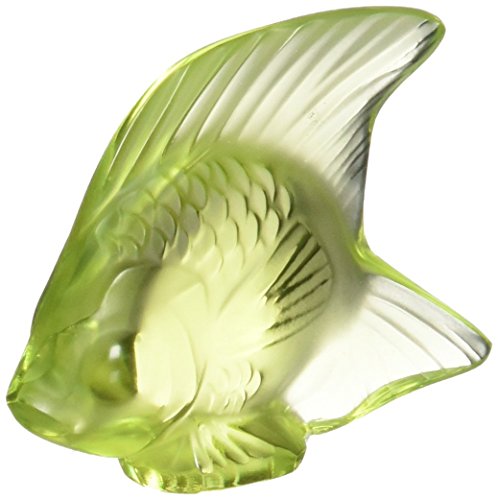 Lalique Pescado Figura Decorativa, Color Verde/Dorado