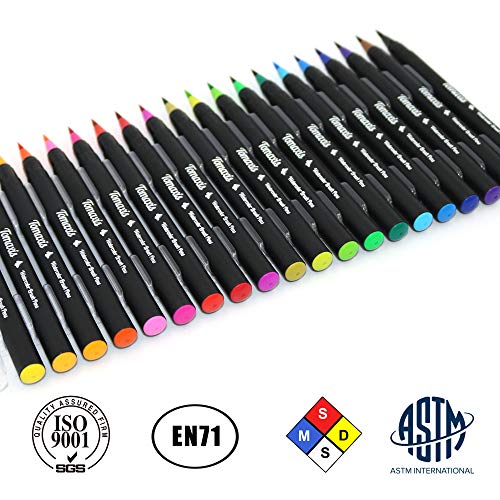 Lápices de acuarela para colorear, 20 pinceles para manualidades, colorear libros, bocetos, pintura de caligrafía, con 1 pincel de agua con punta de fieltro