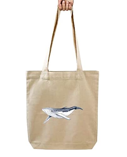 latostadora Bolsa de tela Tote bag con asas Bolsa Bebe Ballena Yubarta - Bolsa Tela 100 - Natural M - ref. 998536-P