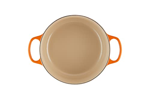 Le Creuset Evolution Cocotte con Tapa, Redonda, Todas Las Fuentes de Calor Incl. inducción, 5,3 l, Hierro Fundido, Naranja(Volcánico), 26 cm