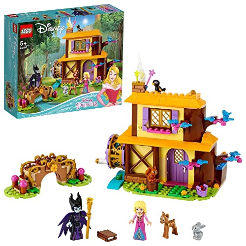 LEGO 43188 Disney Princess Cabaña en el Bosque de Aurora, Juguete de Princesa para Construir con Mini Muñecas y Animales