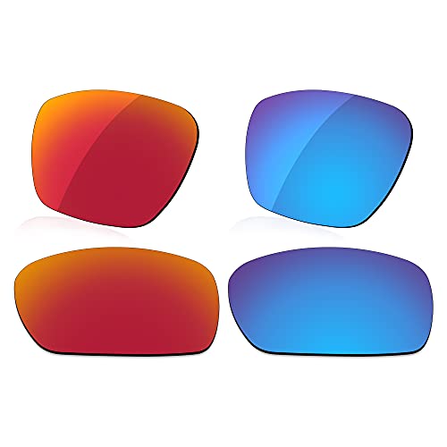 LenzReborn Reemplazo de lente polarizada para Arnette Cheat Sheet AN4166 Sunglass - Más opciones, Rojo fuego + azul hielo., Talla única