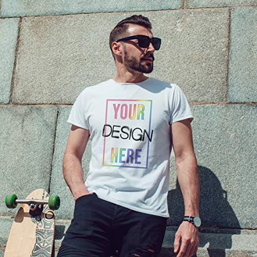 lepni.me Camisetas Hombre Impresión Personalizada de 2 Caras en el Frente y en la Parte Posterior, Texto Personalizado o Diseño de su Propia Imagen (L Negro Multicolor)