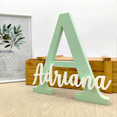 Letra con Nombre decorativa personalizada para apoyar o colgar. Medidas y Colores a elegir. Habitación infantil, regalos originales