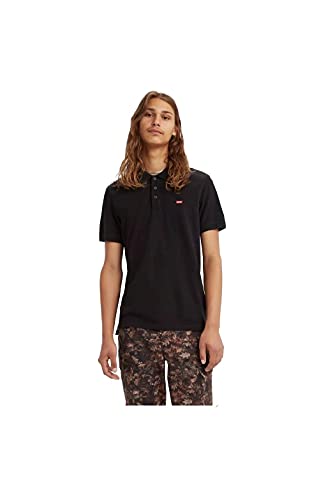 Levi's Housemark Polo Camiseta de Manga Corta, Mineral Black, S para Hombre