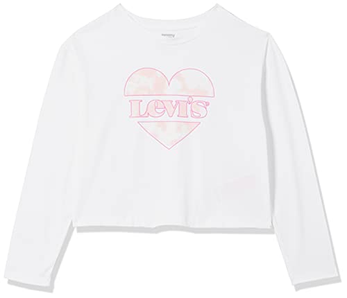 Levi's kids Lvg Cropped Long Slv Te Shirt Tnica, Blanco, 12 años para Niñas