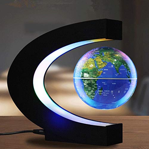 Levitación magnética LED flotante Mapa del mundo Globo en forma de C Luz antigravedad Bola magnética Cumpleaños de Navidad Decoración del hogar Regalo