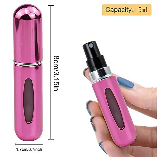 LIAMERHE 5 ml Botella de Perfume Recargable Mini Atomizador de Perfume para Viaje Botella de Spray Portátil Vacía Botella Vacío Pulverizador con Ventana (2 pcs)