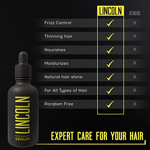 LINCOLN Serum Anticaída Pelo con Biotina para Hombres - Serum Crecimiento Cabello y Caída de Pelo - Enriquecido con Vitaminas Capilares - Tratamiento Natural para Caída Cabello Hombre - 50 ml