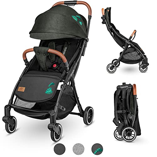 LIONELO Julie One Carrito 51 x 75 x 103 cm Para menores hasta 22kg 0-48M Regulación del respaldo Plegado sencillo Ruedas resistentes con amortizadores Cesta para compras Verde