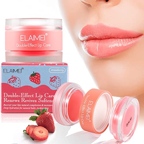 Lip Sleeping Mask, Mascarilla de Labios, Crema Hidratante para Labios, Exfoliantes e Hidratantes para Labios, Cuidado labial Superhidratante, Desvanece Líneas de Labios (Fresa, 9g)