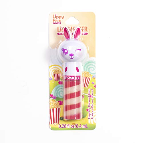 Lip Smacker – Bálsamo Labial Lippy Pal Swirl Gloss Conejo – Bálsamo Labial Hidratante Infantil Sabor Palomitas Dulces – Hidratante Labios con Figuras de Animales – Envase Blíster Conejito