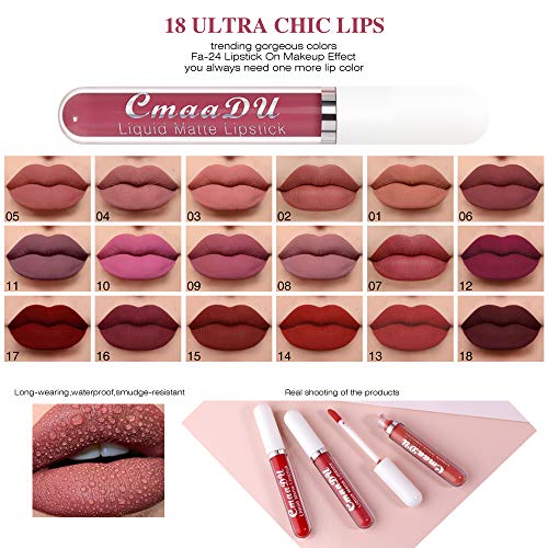 Líquido Pintalabios Traje, 6 PCS Mate Brillo Labial, Lápiz Labial Líquido de larga Duración Hidratante Impermeable, Maquillaje Profesional para Bálsamo Labial (02)