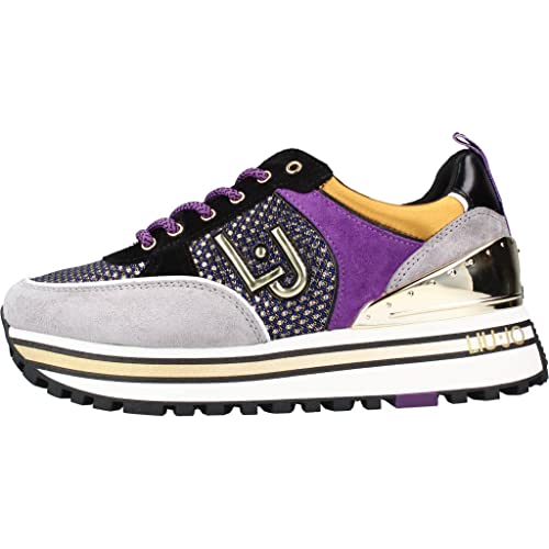 Liu Jo Ljwmx, Zapatillas Mujer, Gris, Negro y Morado, 38 EU