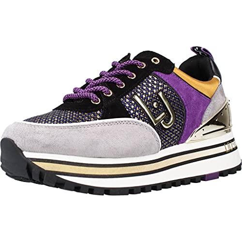 Liu Jo Ljwmx, Zapatillas Mujer, Gris, Negro y Morado, 38 EU